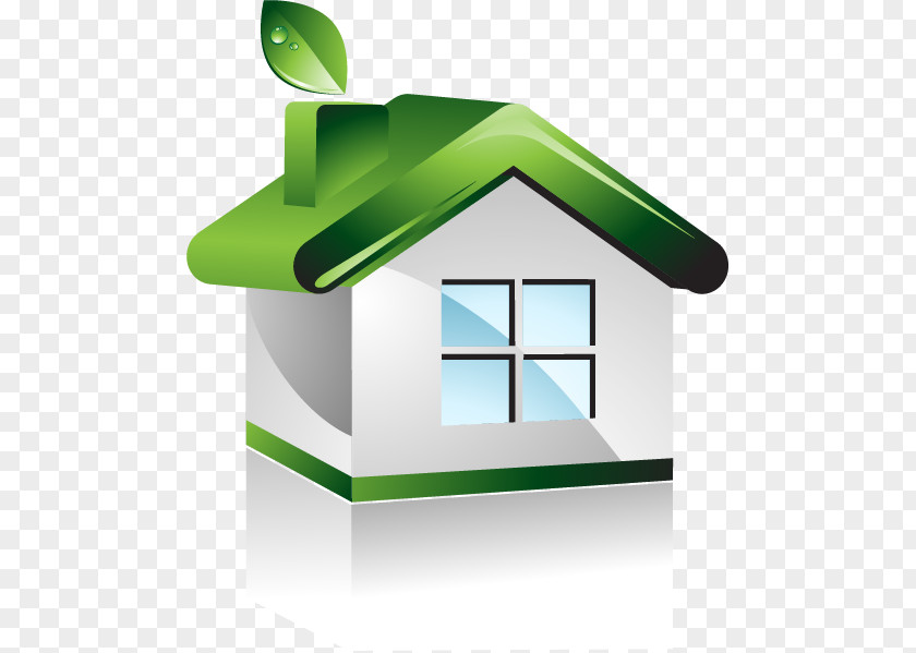 Green Roof House Photovoltaics Electricity Icon PNG