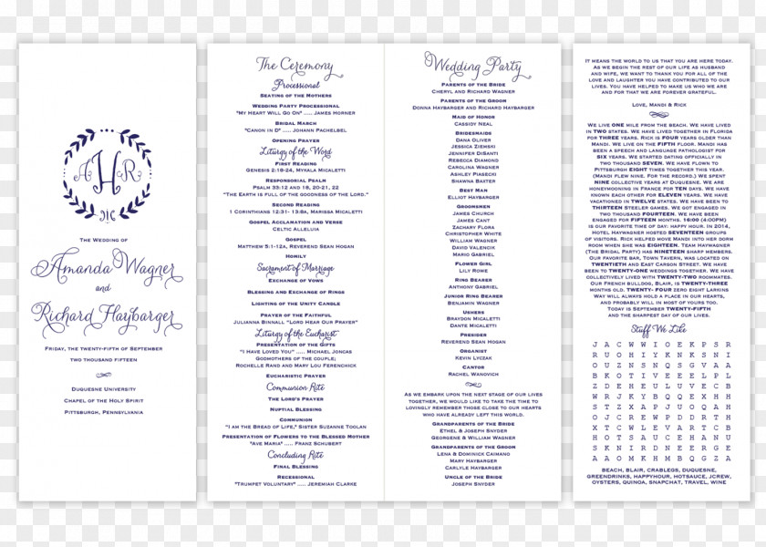 Wedding Monogram Vow Renewal Ceremony Color Navy Blue Paper PNG