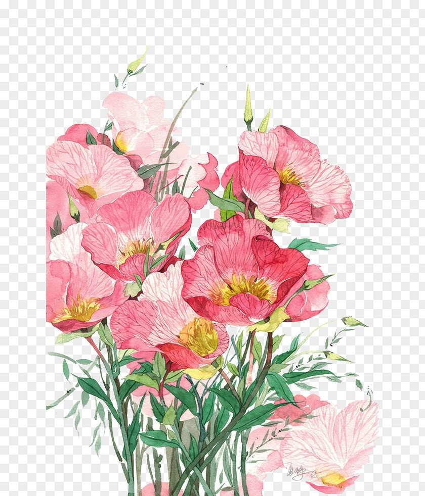 Bouquet Watercolor Painting Flower PNG