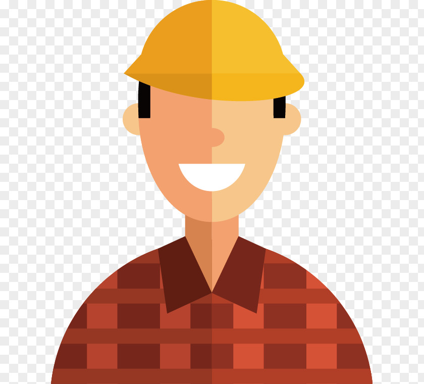 Cartoon Worker Avatar Hard Hat Laborer Clip Art PNG