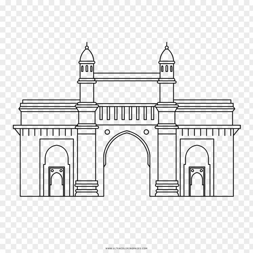Taj Mahal Gateway Of India Gate Coloring Book Drawing PNG