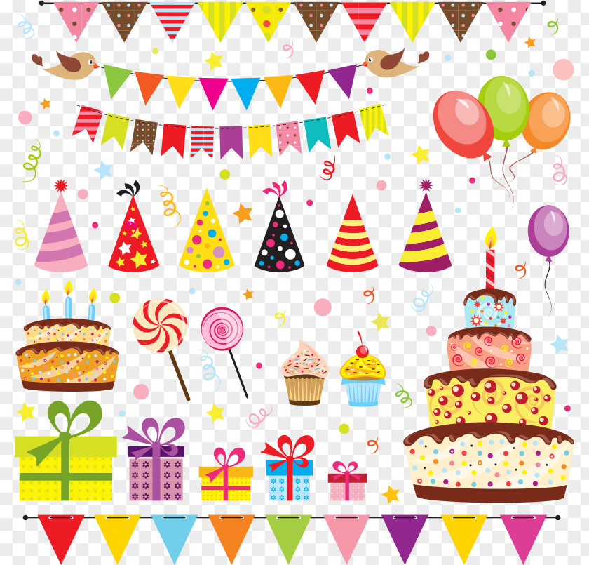 Vector Birthday Elements Party Cartoon Royalty-free PNG