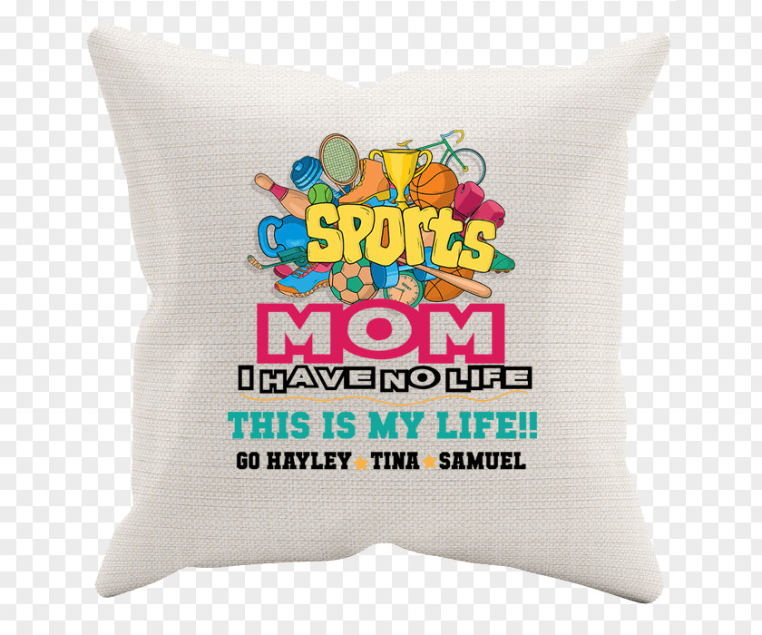 Sports Mom Throw Pillows Cushion Textile Sport PNG