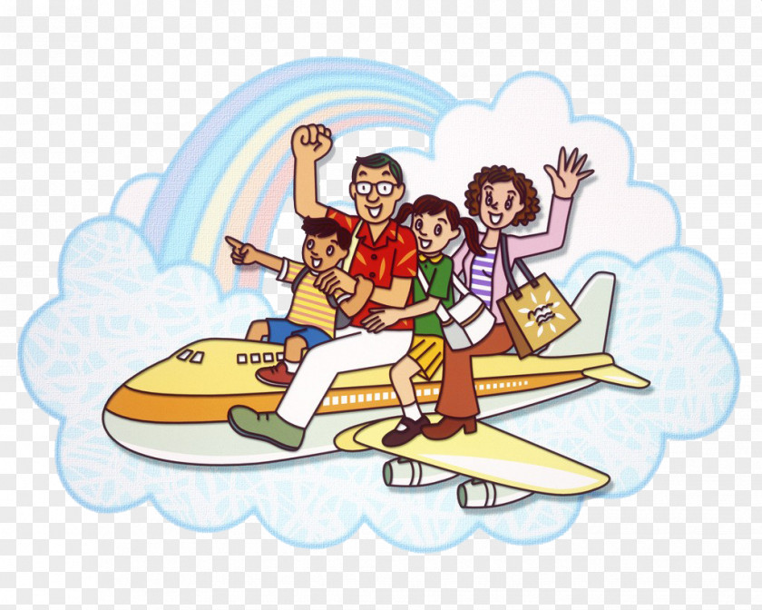 The Whole Family Is Flying Airplane Clip Art PNG