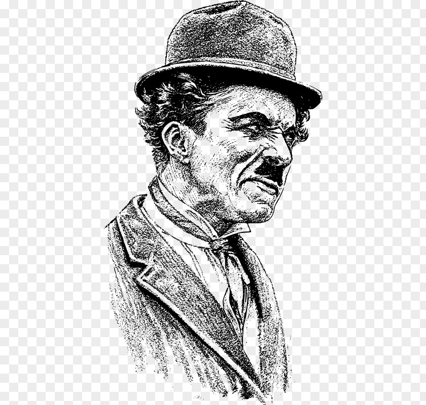 Charlie Chapline Black And White Drawing Art Sketch PNG