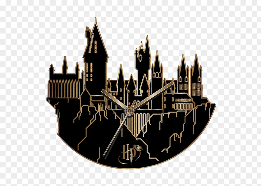 Harry Potter Hogwarts Fandom Silhouette Clock PNG