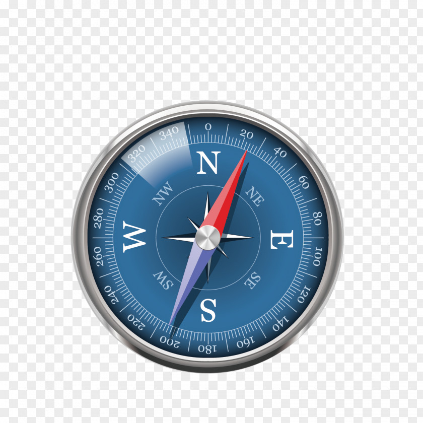 Vector Blue Compass Icon PNG