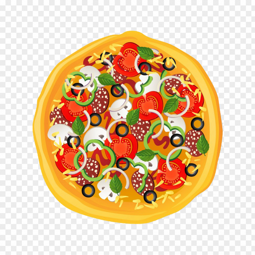Vegetable Pizza Italian Cuisine Illustration PNG