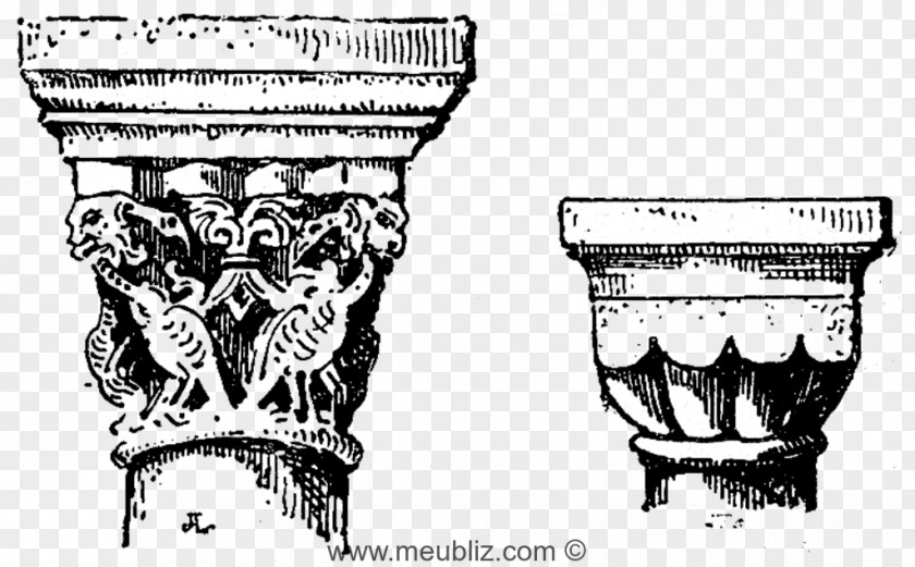 Design Capital Architecture Pilaster Romanesque Art PNG