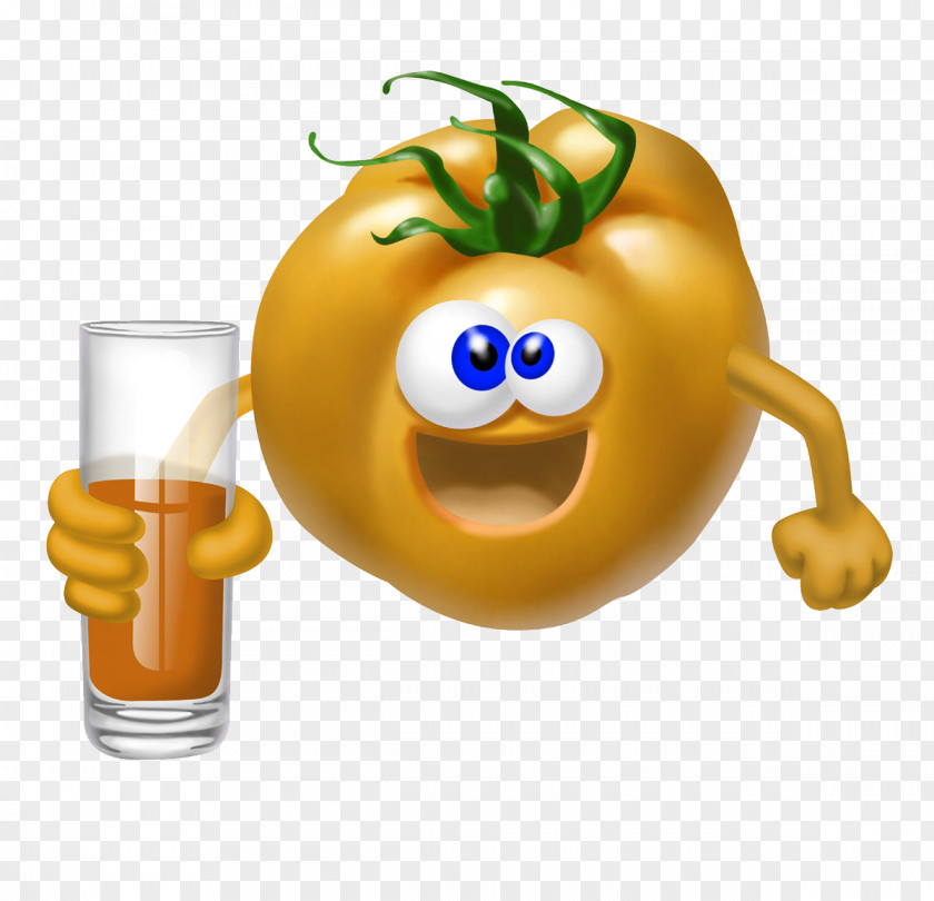 FIG Cartoon Yellow Tomatoes Orange Juice Fruit High-definition Video PNG