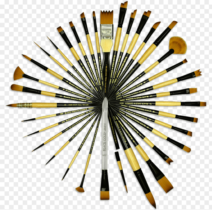 Gold Brush Paintbrush Painting Pincelada Art PNG