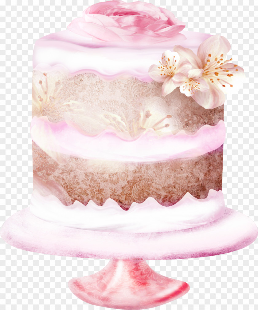 Pink Flowers Decorate Cakes Wedding Cake Chocolate Bakery Cupcake Tart PNG