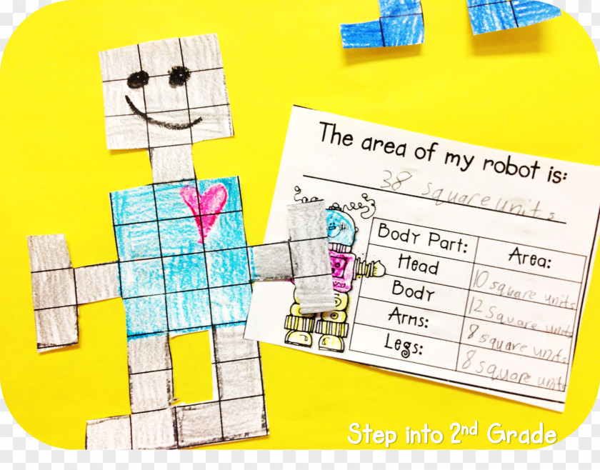 Third Grade Second Area Perimeter Robot Mathematics PNG