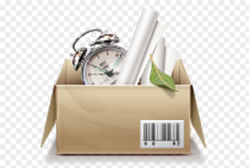 Carton Files Alarm Clock Box Icon PNG