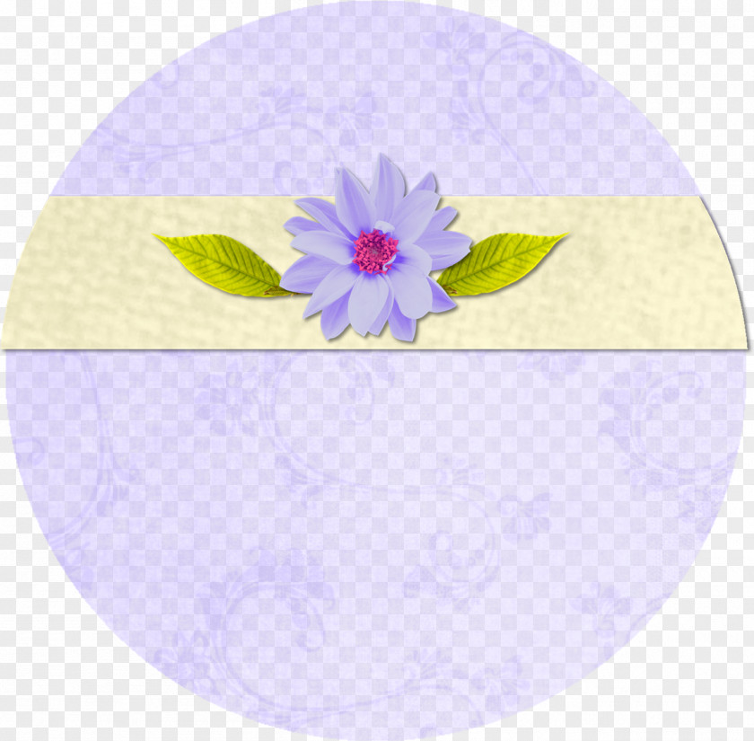 Circle Flower Paper Label Lavender Perfume PNG
