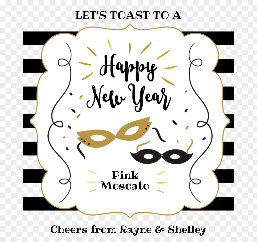 New Year Stickers Wine Label Champagne Sparkling Prosecco PNG