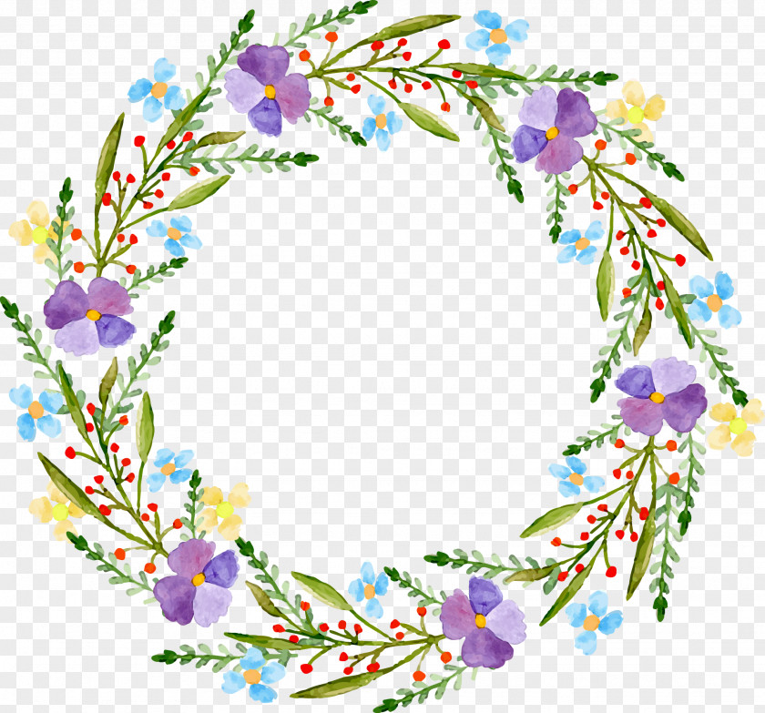 Vector Painted Garlands Flower Bag Adobe Illustrator Wreath PNG