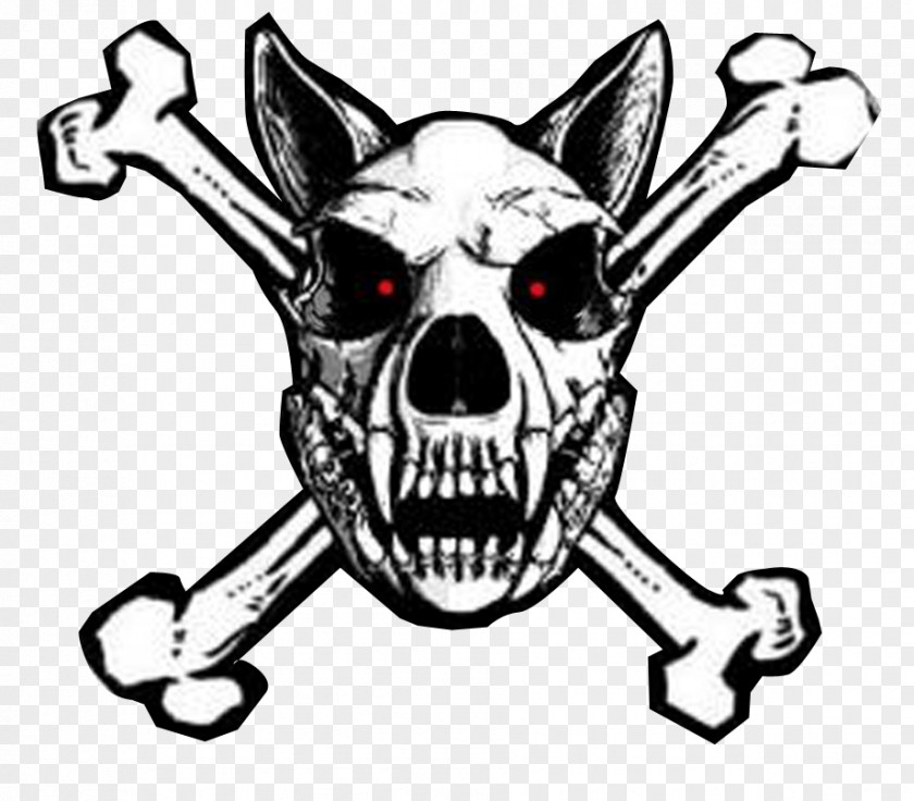 Old West Graphics Police Dog Skull And Crossbones Clip Art PNG