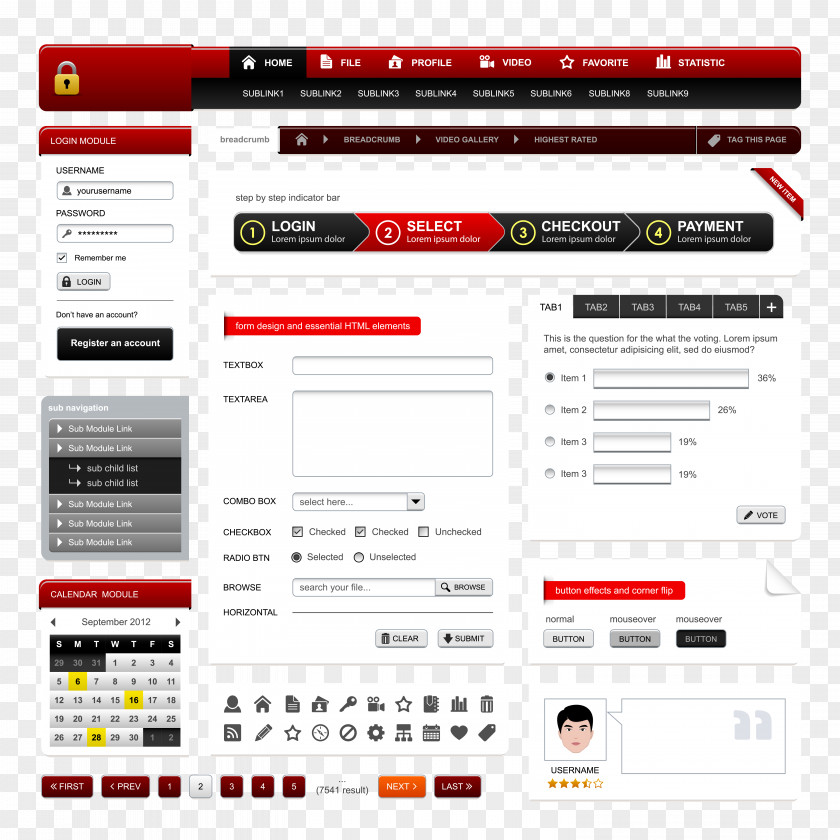 Red Exquisite Web Design Template Button World Wide PNG