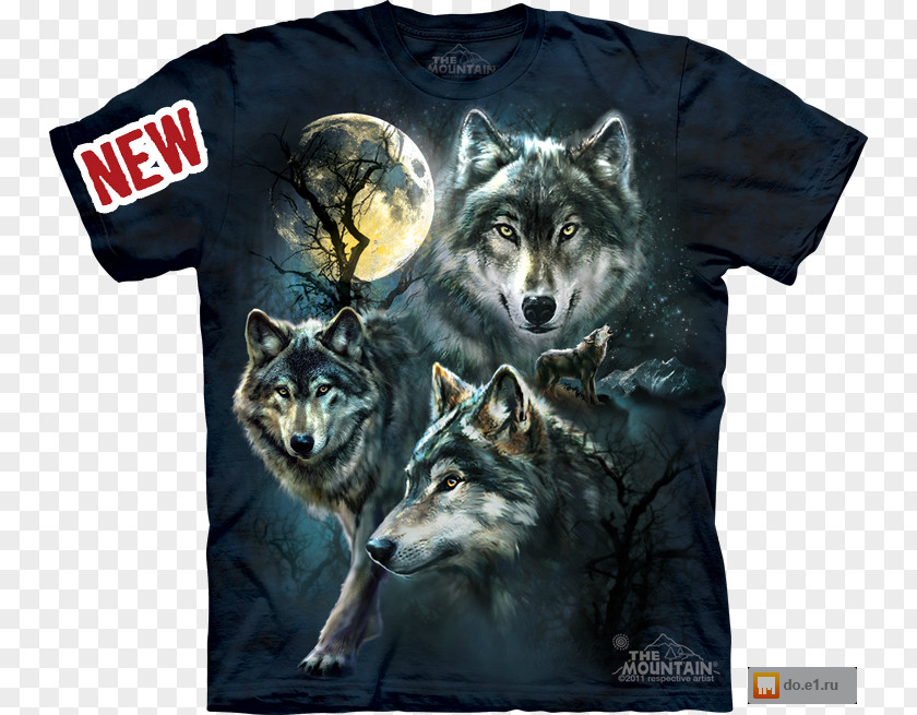 T-shirt Printed Gray Wolf Hoodie PNG