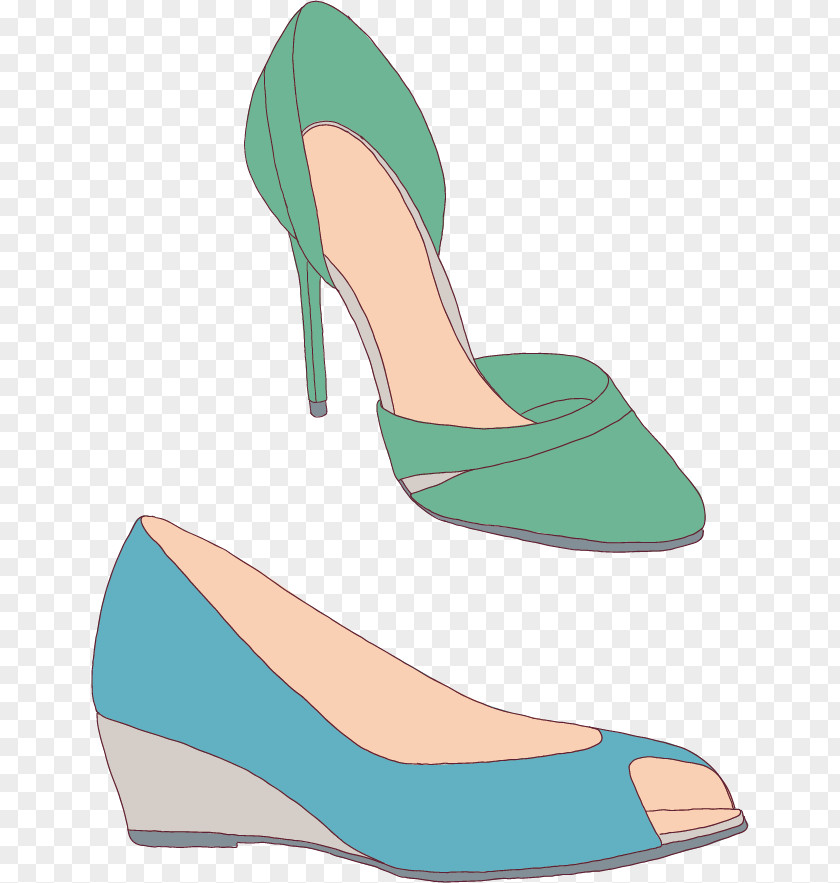 Women's High Heels Vector Elements Hand-painted Cartoon Creative High-heeled Footwear Shoe Designer Euclidean PNG