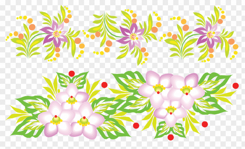 BORDAS Flower Vignette Clip Art PNG