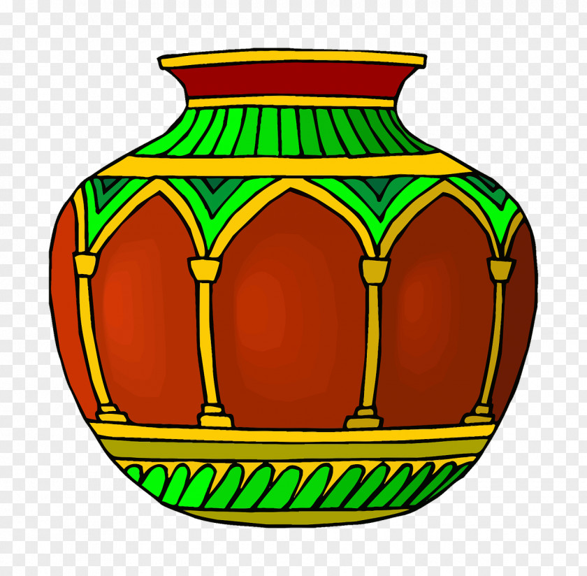 Pottery Flowerpot Orange Background PNG