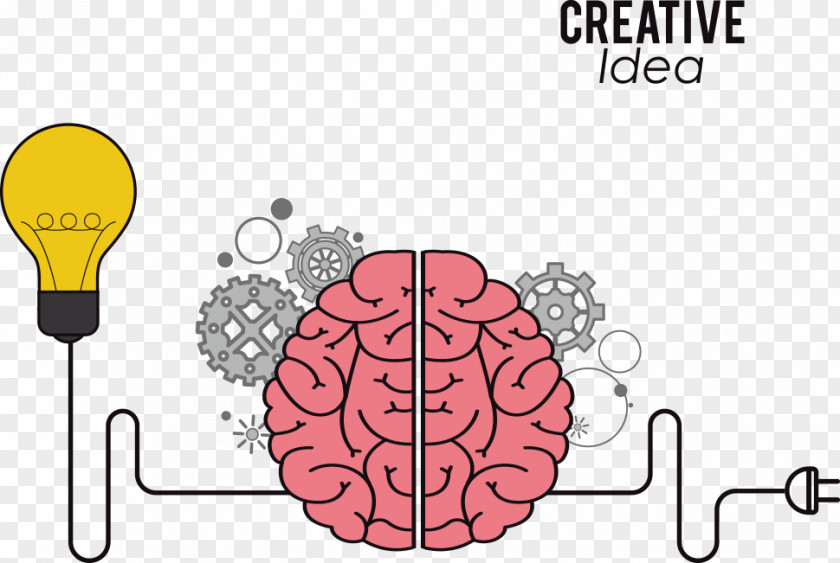 Vector Brain Bulb And Plug Cerebrum Icon PNG