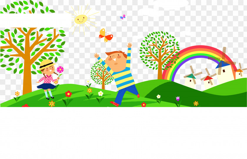 Cartoon Amusement Park Natural Environment Child Clip Art PNG