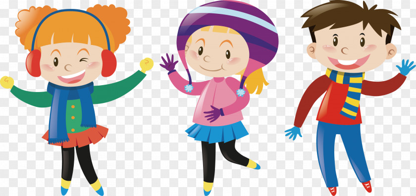 Playing Children In Winter Clothing Stock Photography Illustration PNG