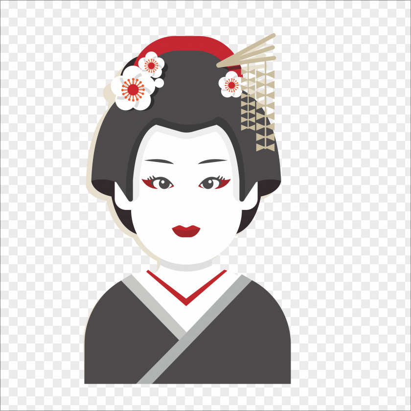 Japanese Kimono Flat Figures Japan Infographic Clip Art PNG