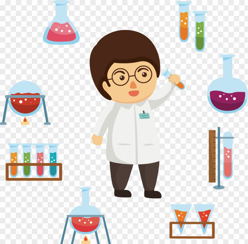 Vector Painted Scientists Euclidean Experiment Chemistry PNG