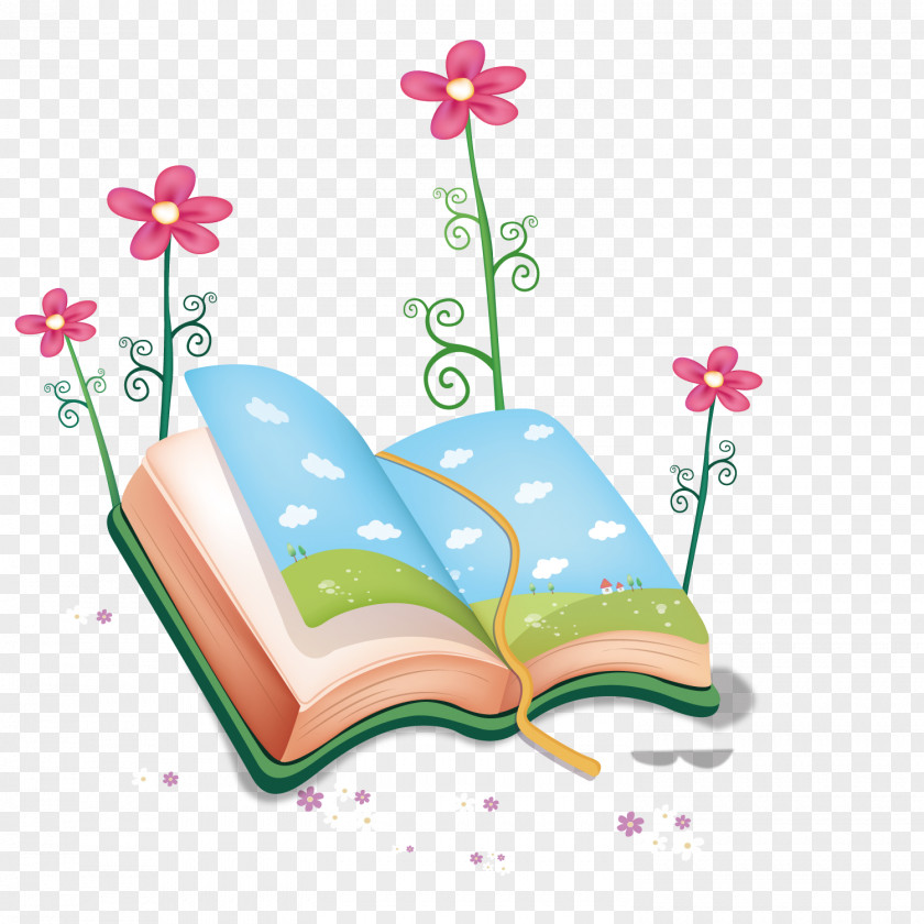 Flowers Decorated Books Book Narva Keskraamatukogu Reading Summer Literature PNG