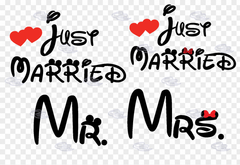 Just Married Minnie Mouse Mrs. Marriage Mr. Mickey PNG