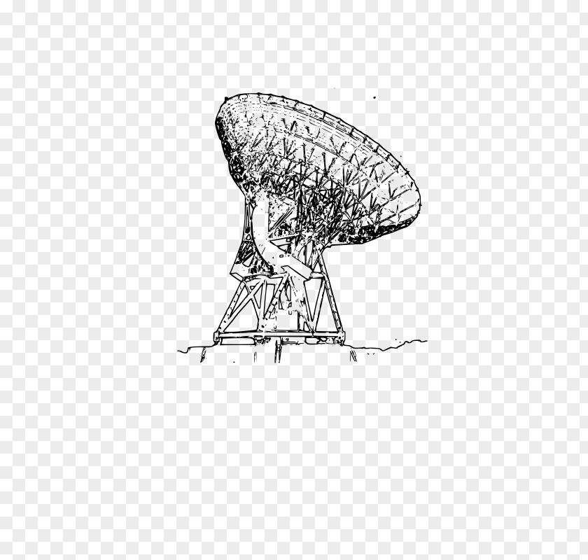 Radio Telescope Sketch PNG
