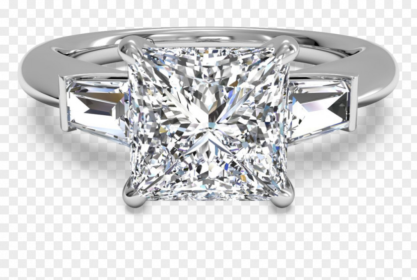 Wedding Ring Princess Cut Engagement Diamond PNG