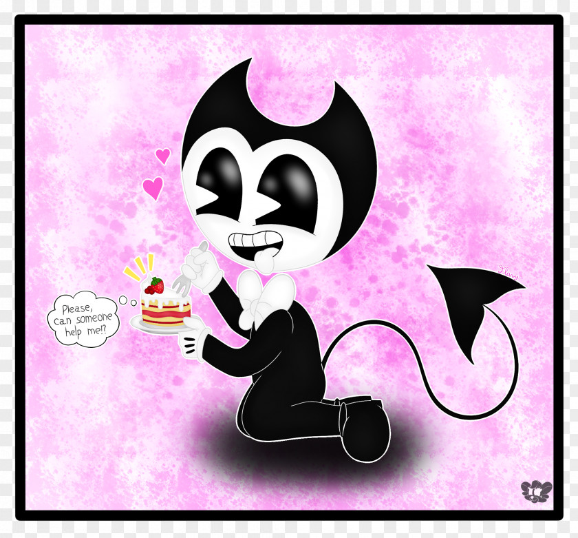 Delicious Moon Cake DeviantArt Bendy And The Ink Machine Cat Cartoon PNG