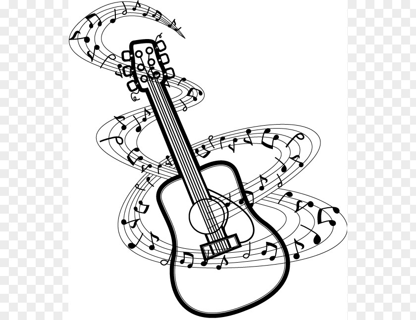 Notes Cliparts BW Musical Note Guitar Drawing Clip Art PNG