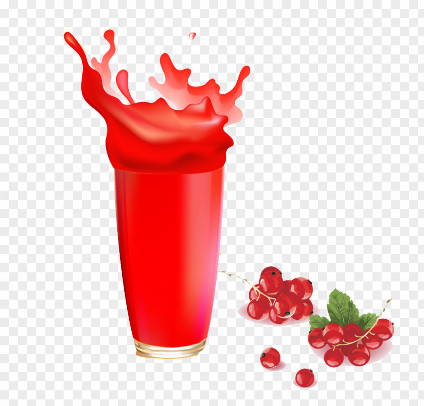 Red Cherry Drink Orange Juice Soft Cup PNG