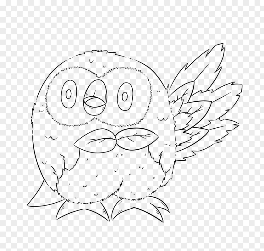 Rowlet Drawing Visual Arts Line Art Clip PNG