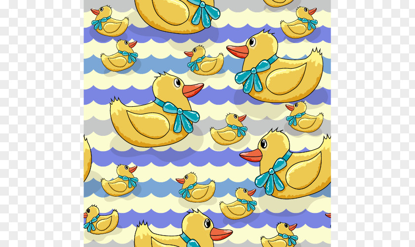 Yellow Duck Stamp Cartoon Poster Illustration PNG