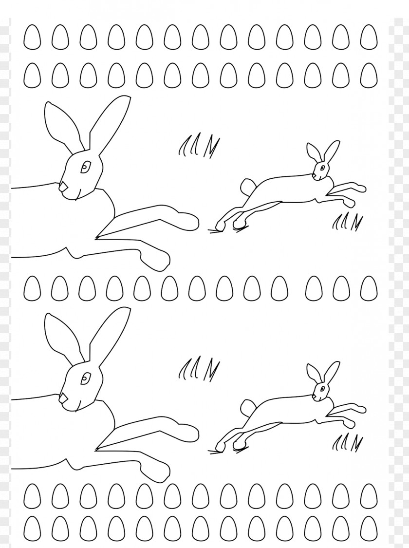 Color Easter Hare Domestic Rabbit Drawing Line Art PNG