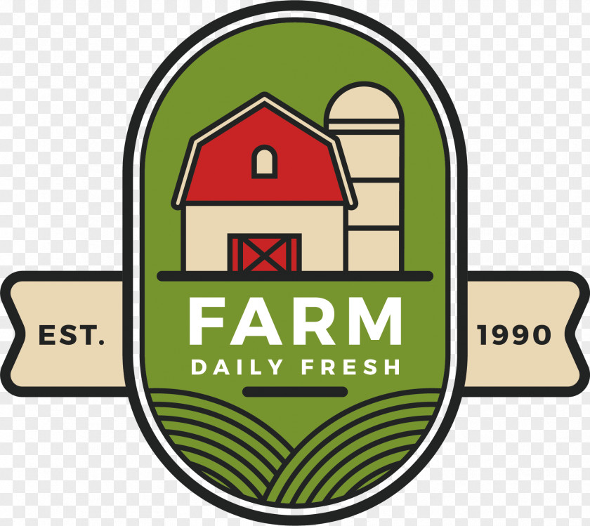 Farm Label Vector Logo Illustration PNG