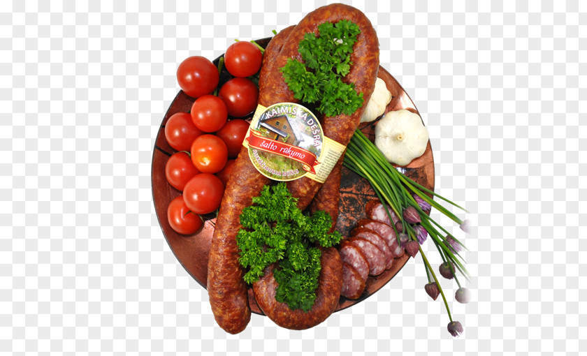 Smoked Sliced Pork Thuringian Sausage Bratwurst Sujuk Venison Vegetarian Cuisine PNG