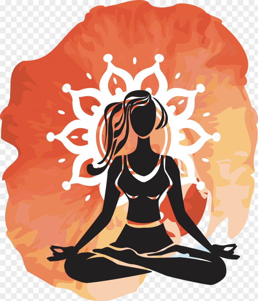 Yoga Girl Meditation Hot PNG yoga, decorative painting clipart PNG