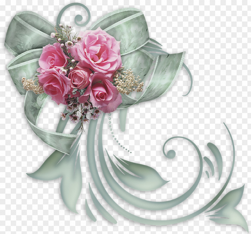 Decor Flower Ribbon Clip Art PNG