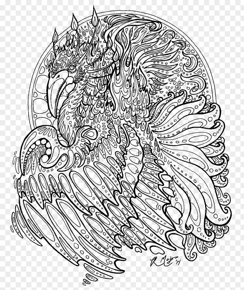 Dragon Line Art Coloring Book Drawing Mandala PNG