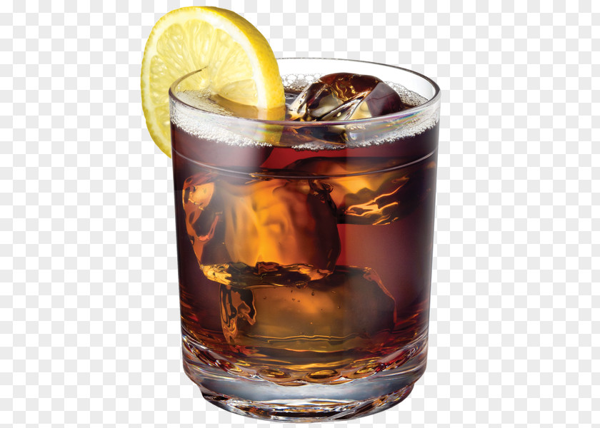 Lemon Ice Rum And Coke Old Fashioned Glass Cocktail PNG