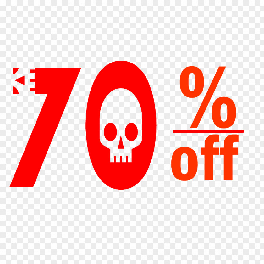 Halloween 70% Discount Tag. PNG