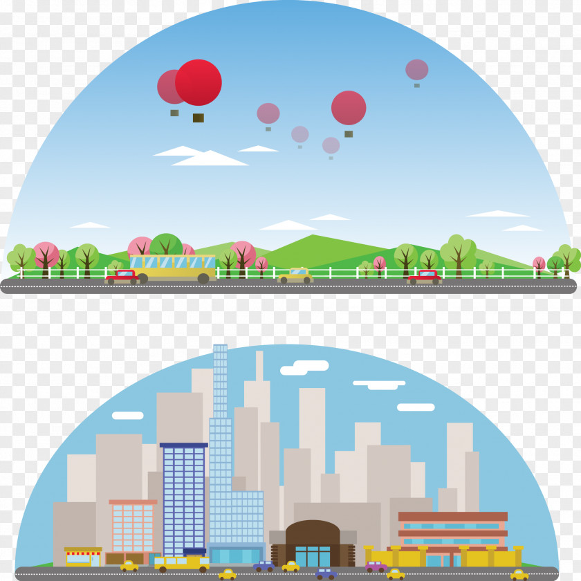 Vector Hand Painted City Cartoon Photography Royalty-free Illustration PNG